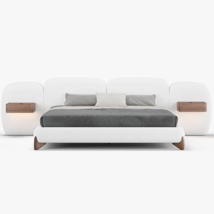Halo Panel Bed with Floating Nightstands