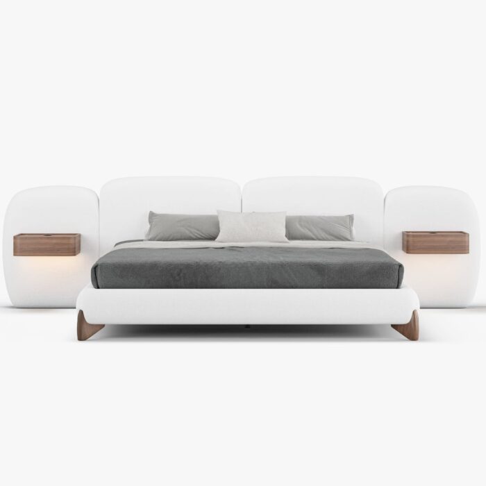 Halo Panel Bed with Floating Nightstands