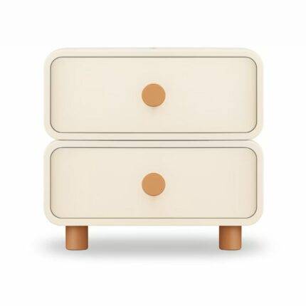 Cream Modern Bedside Table